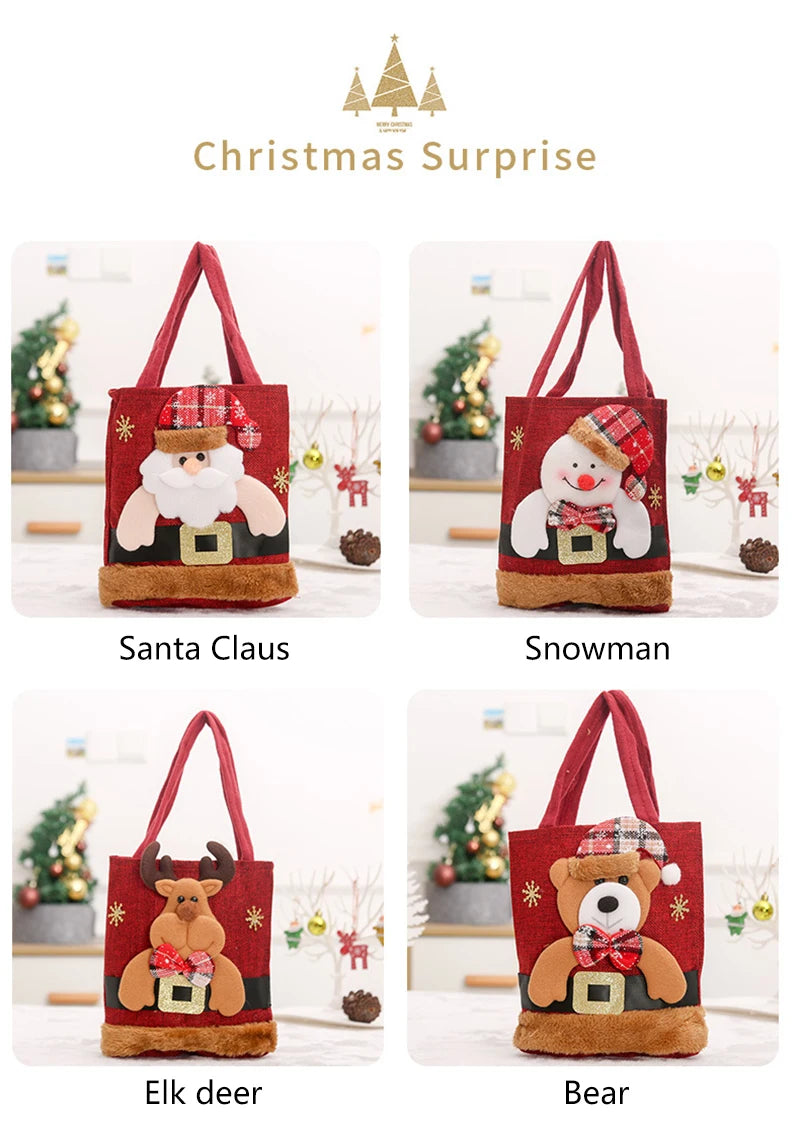 Christmas Linen Gift Bag