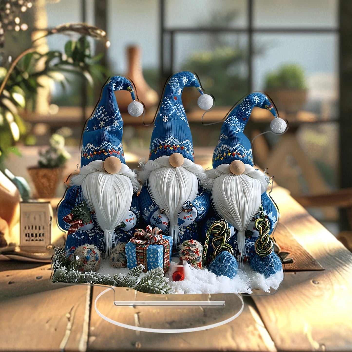 18cm Acrylic Christmas Gnome Tabletop Decor