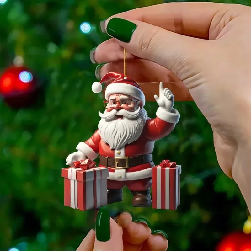 Santa & Snowman Tree Pendant