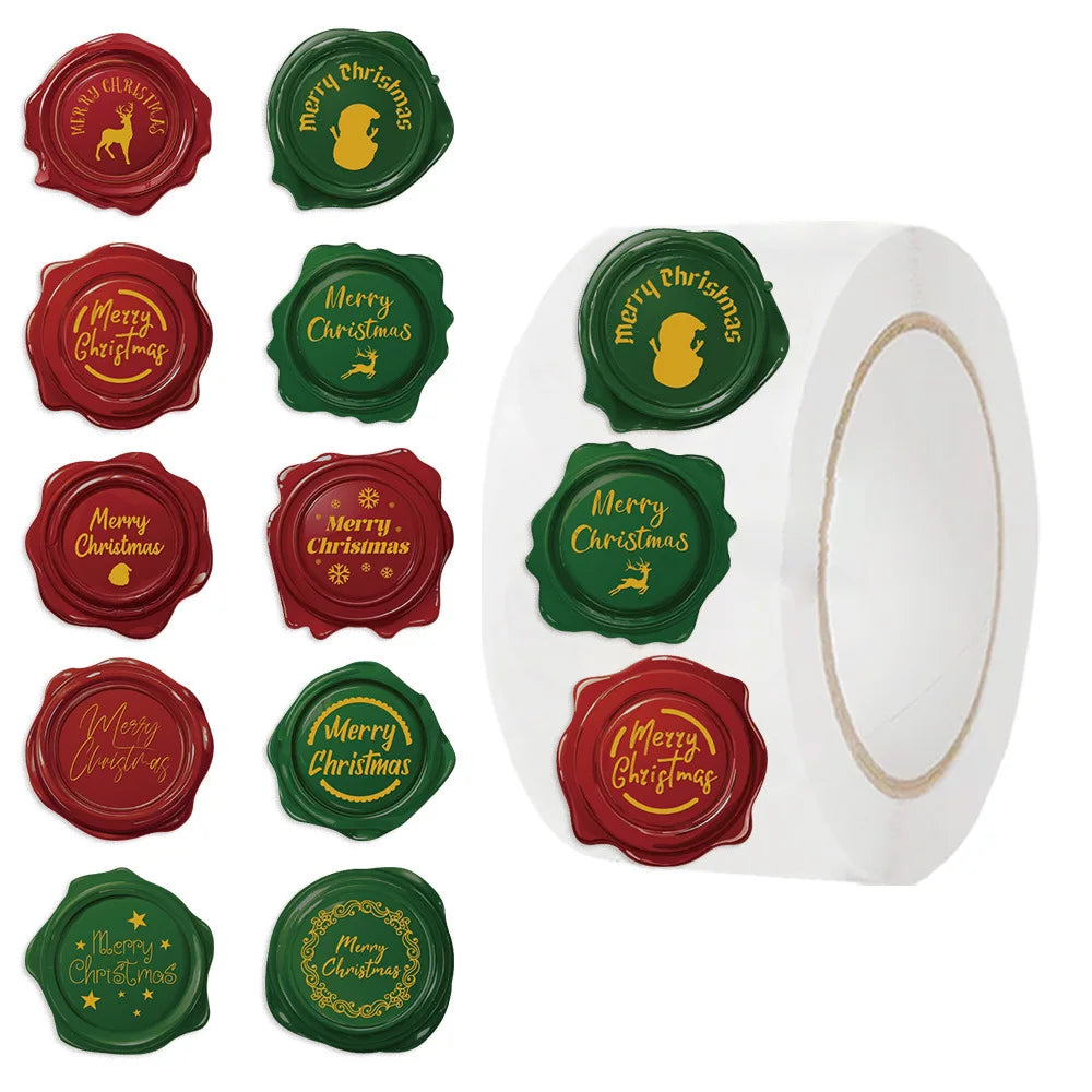 500pcs Transparent Merry Christmas Stickers