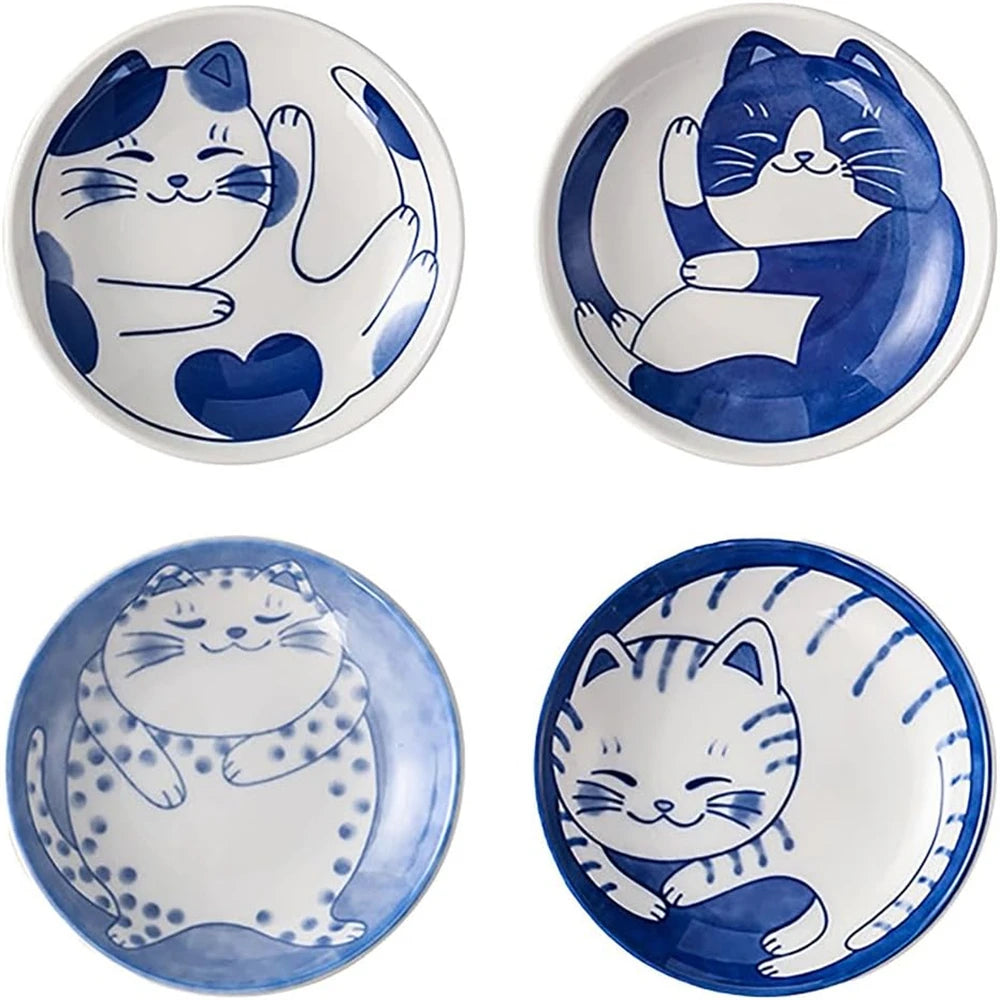 Ceramic Lucky Cat Dessert & Sauce Dish