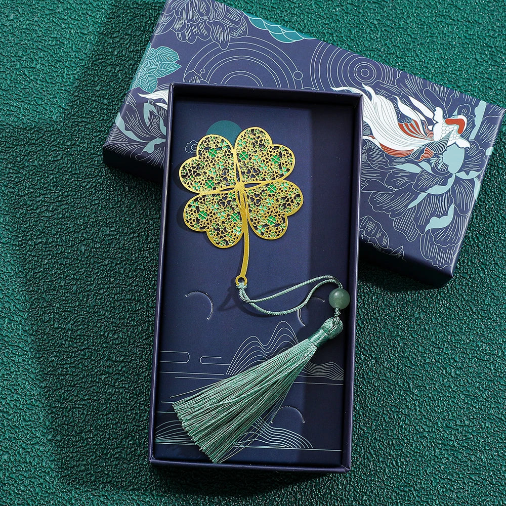Golden Lotus & Rose Bookmark