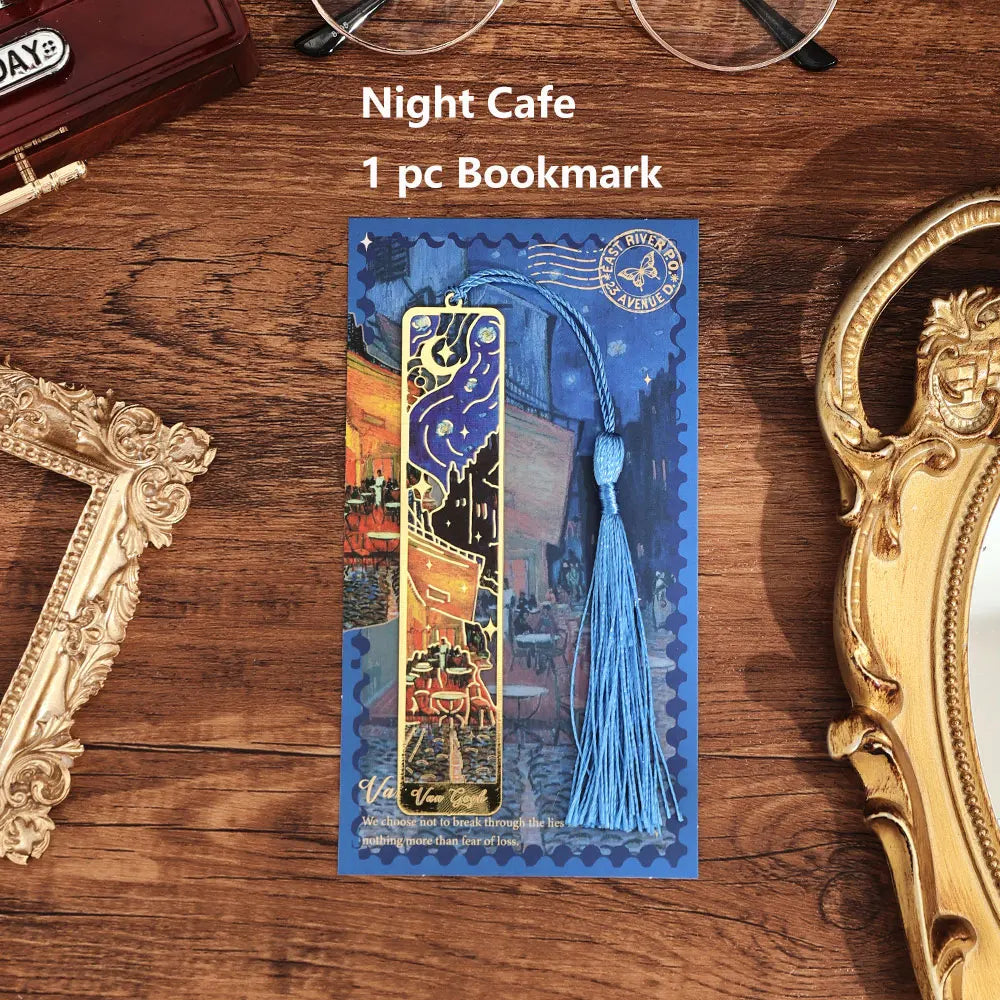 Retro Bronzed Floral Bookmark with Tassel