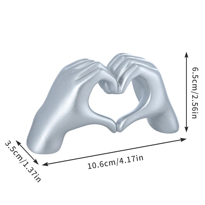 Golden Heart Hand Gesture Statue