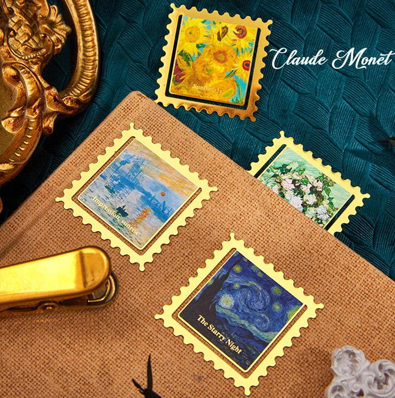 Retro Sunflower Oil Painting Metal Bookmark