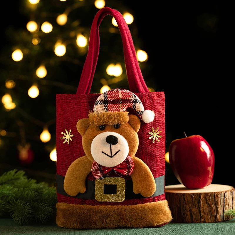 Christmas Linen Gift Bag