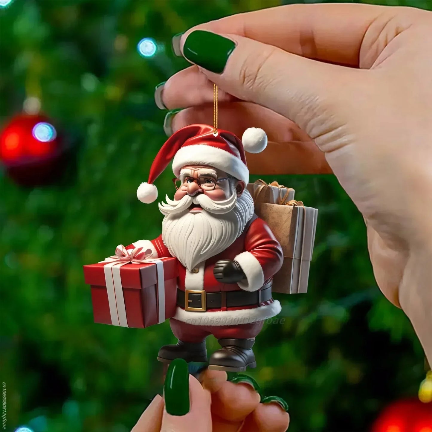 Santa & Snowman Tree Pendant