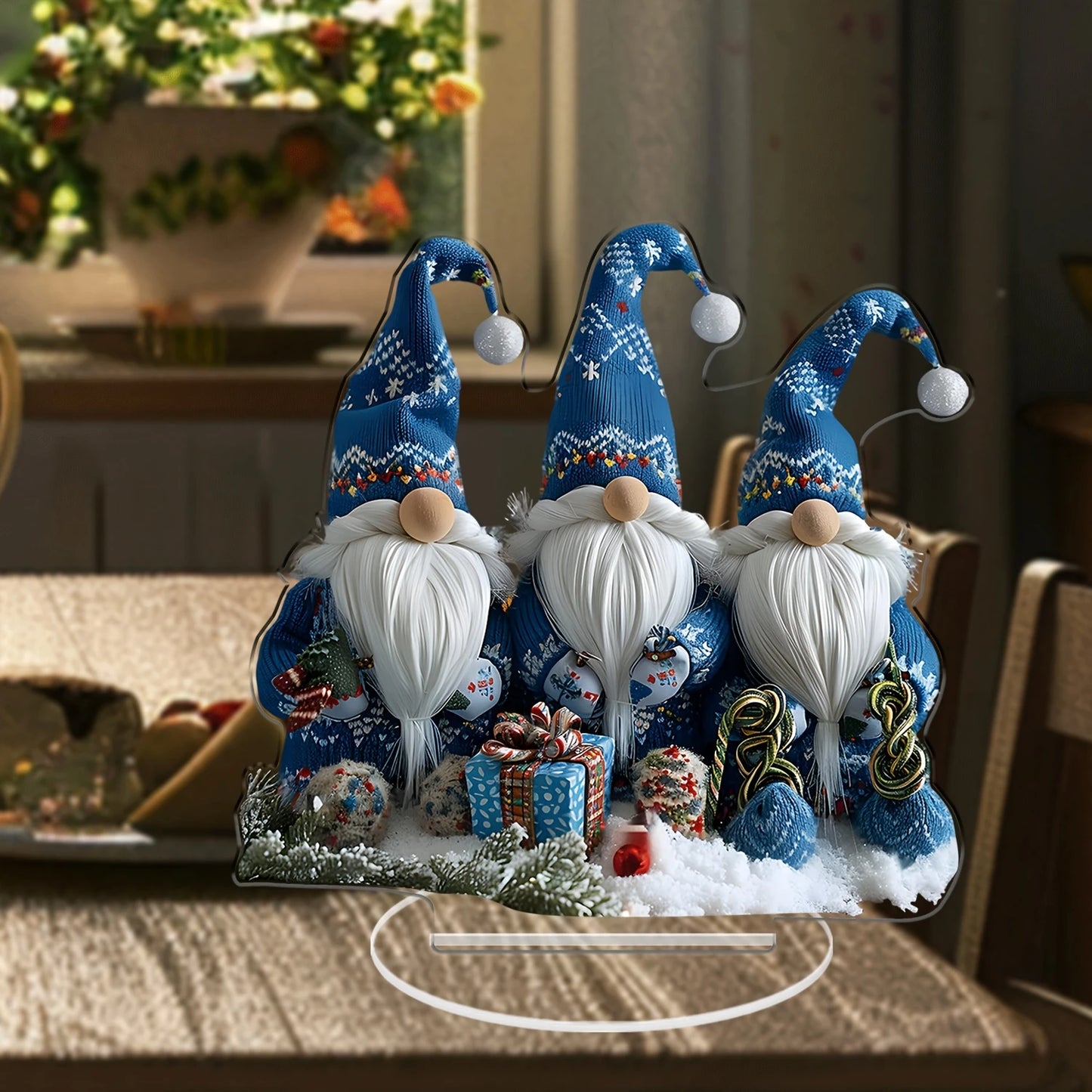 18cm Acrylic Christmas Gnome Tabletop Decor