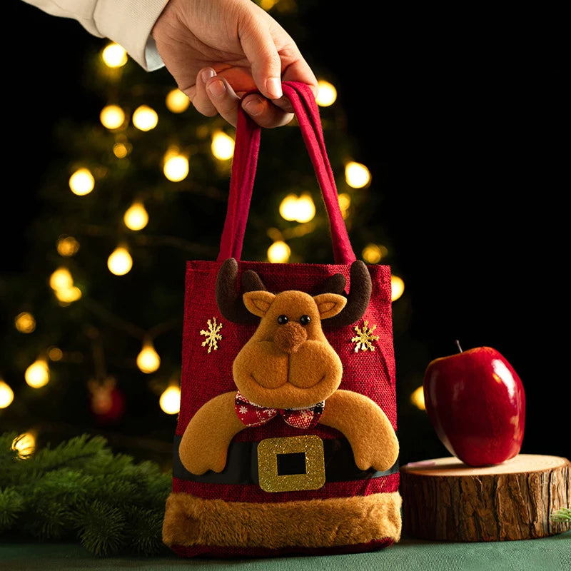Christmas Linen Gift Bag
