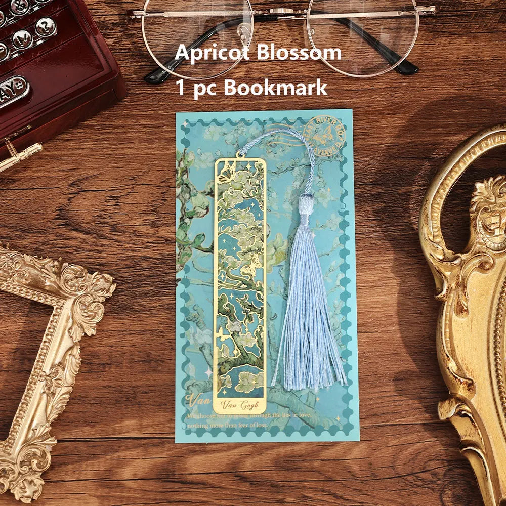 Retro Bronzed Floral Bookmark with Tassel