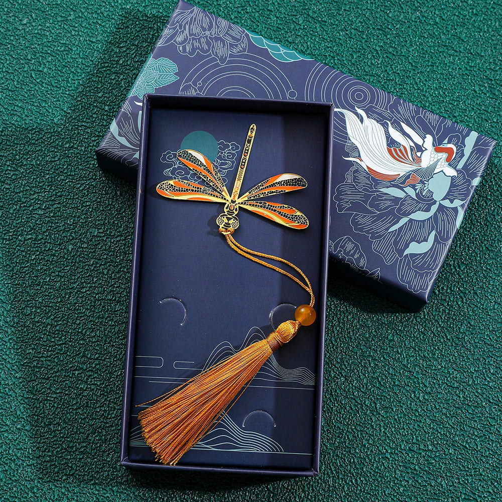 Golden Lotus & Rose Bookmark