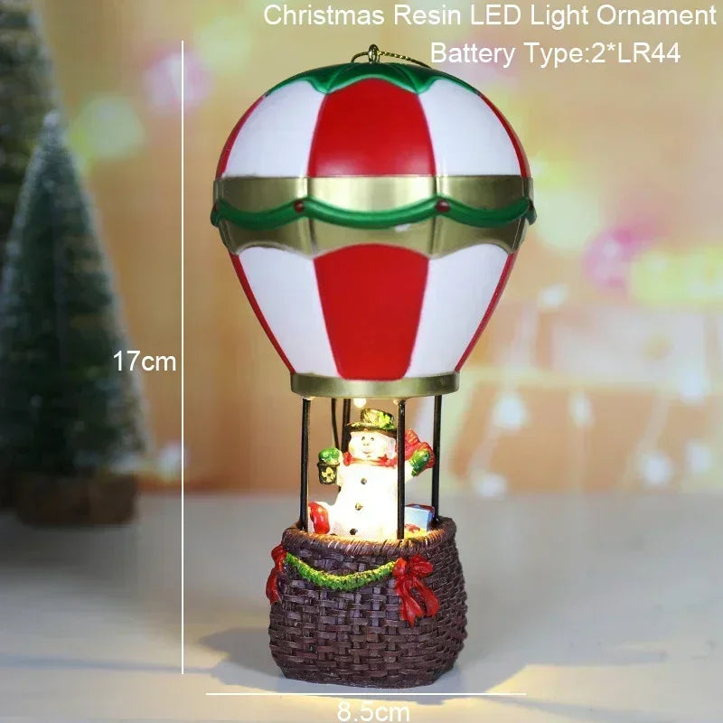 Christmas Glowing Hot Air Balloon Ornament