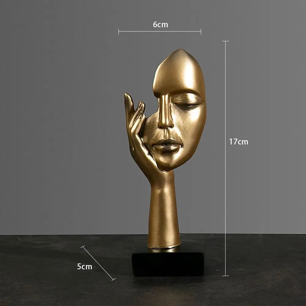 Nordic Resin Abstract Face Statue