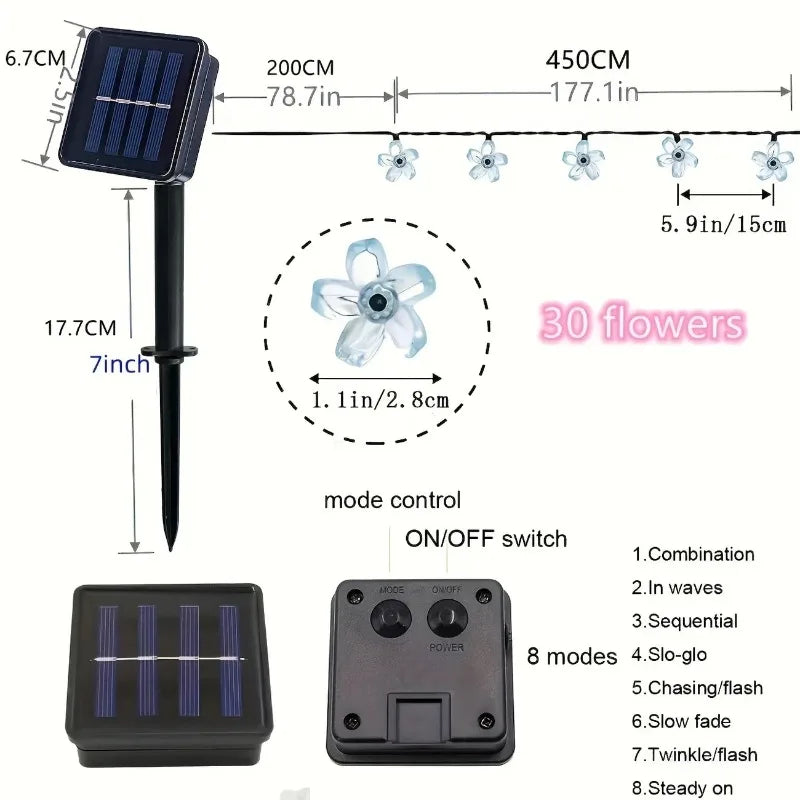 Solar Sakura String Lights