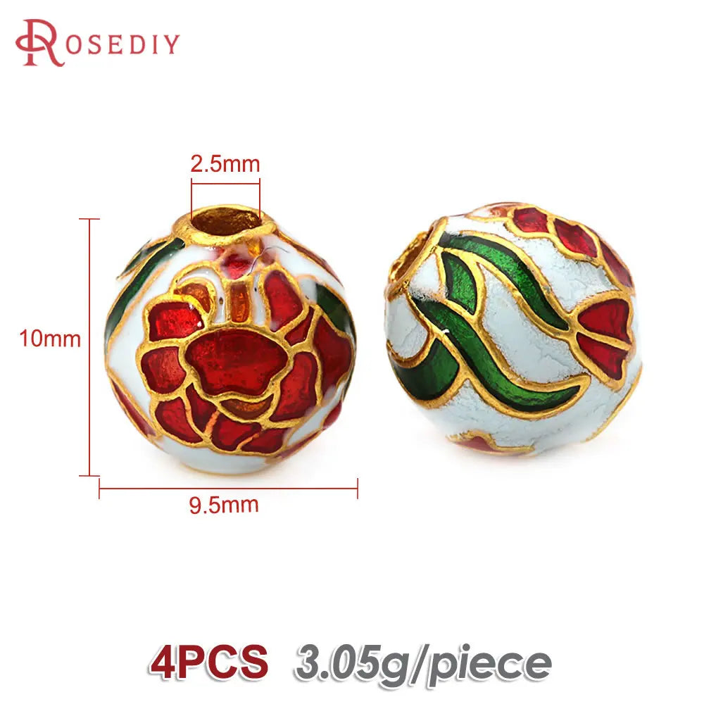 4PCS Daffodil Brass Spacer Beads