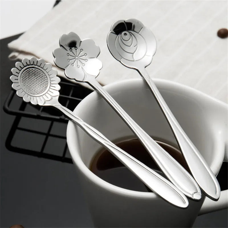 Stainless Steel Flower Spoon Set (8pcs)