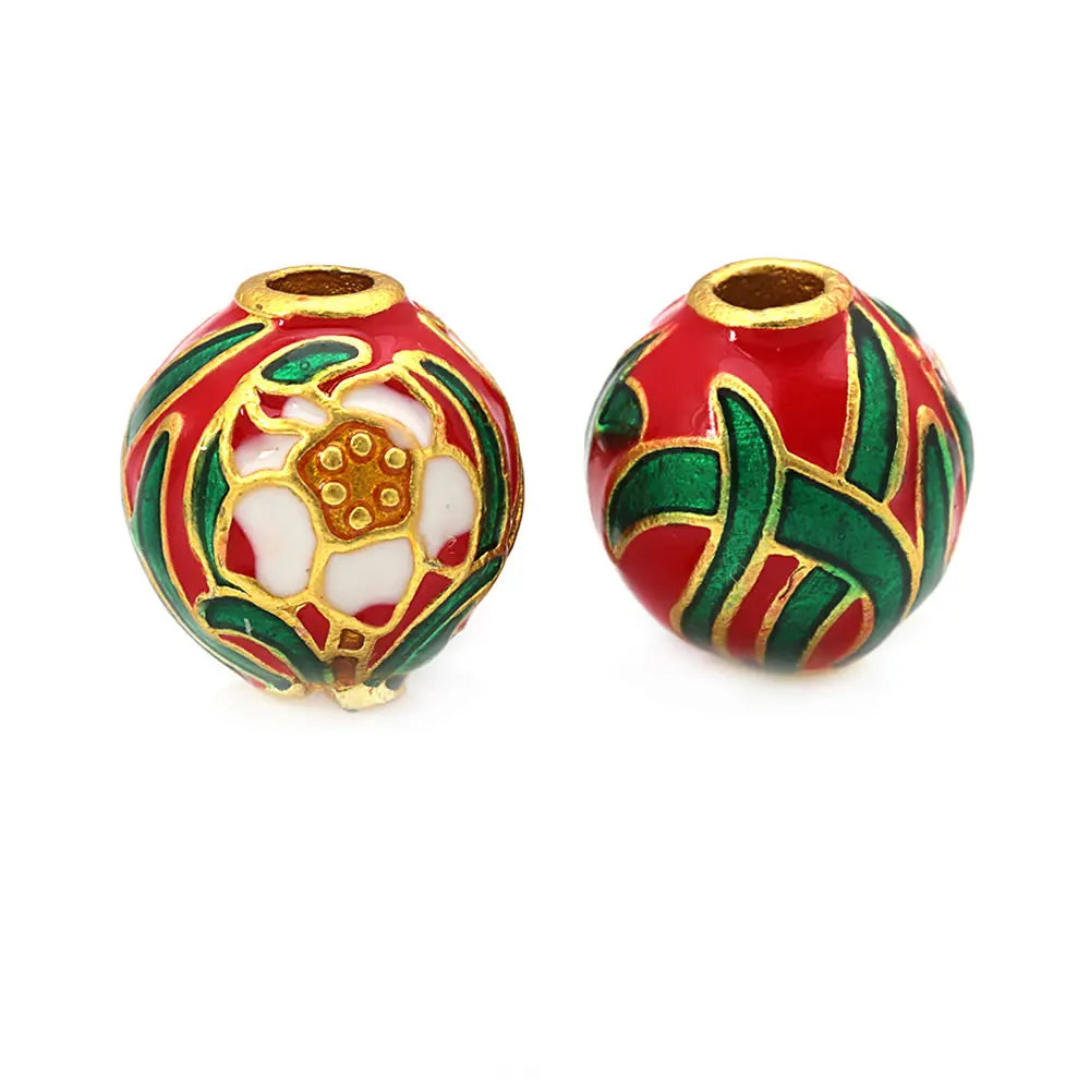 4PCS Daffodil Brass Spacer Beads