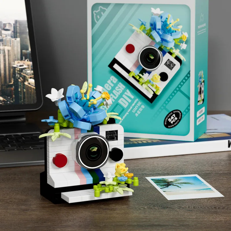 SLR Camera Mirror Flower Building Block Set