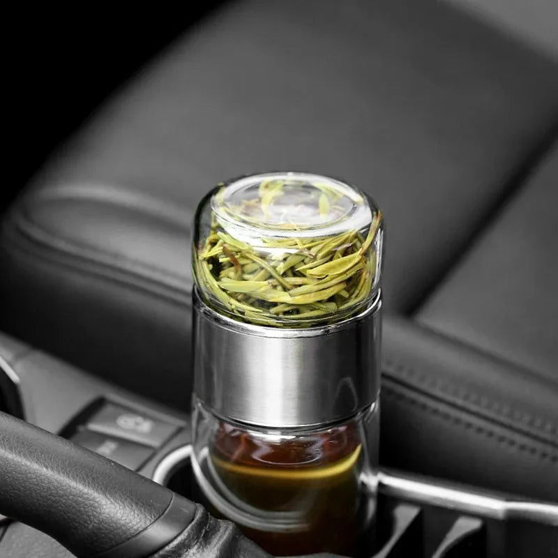 420ML Borosilicate Glass Tea Bottle with Infuser