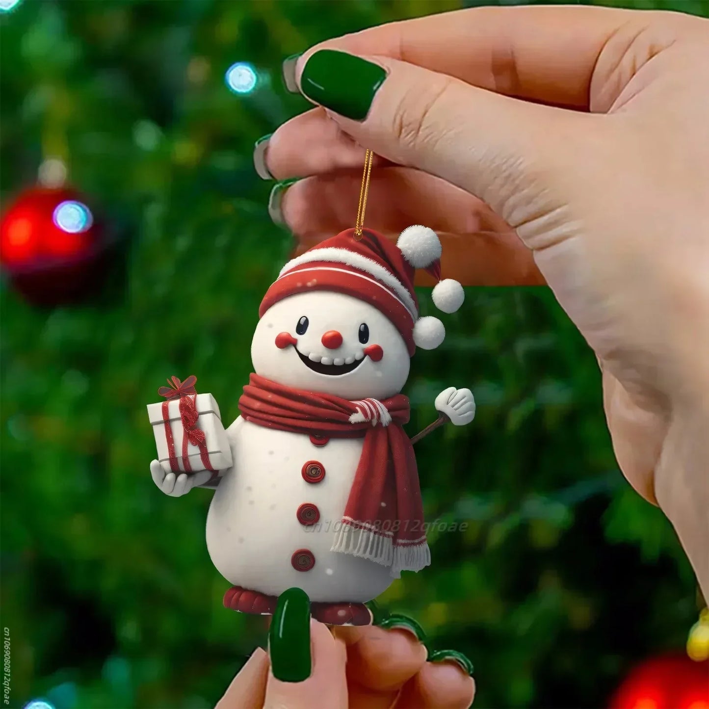 Santa & Snowman Tree Pendant