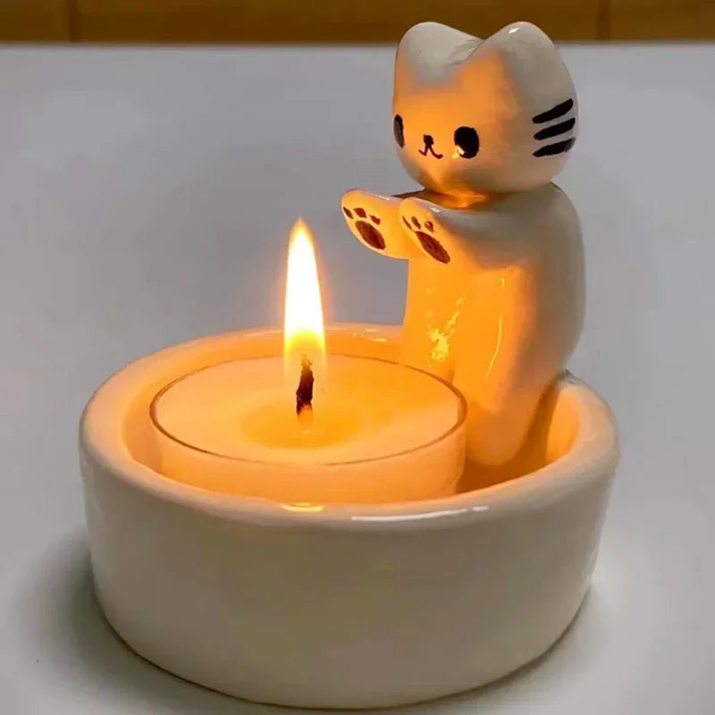 Cat Warm Paws Candle Holder