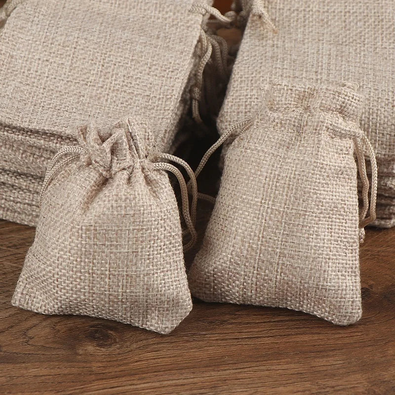 50PCS Luxury Burlap Gift Bags