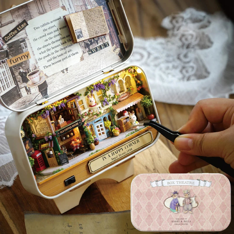 DIY Wooden Miniature Dollhouse Theatre Box