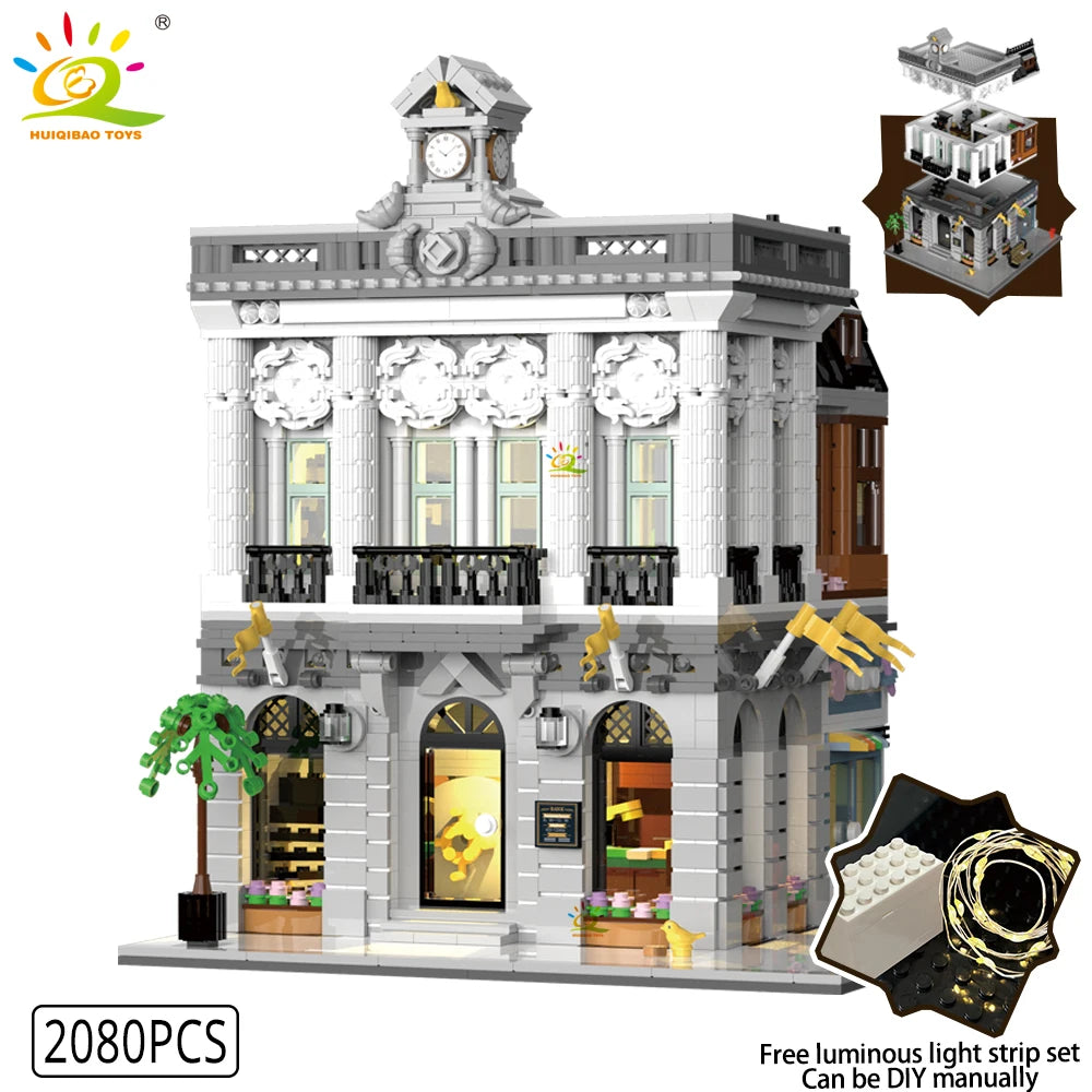 NoeluxeTM City Corner Coffee Shop Building Block Set