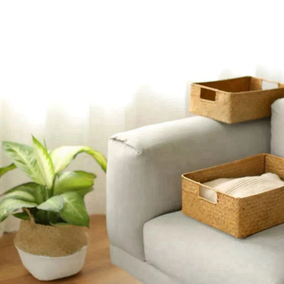 Natural Woven Seagrass Storage Basket