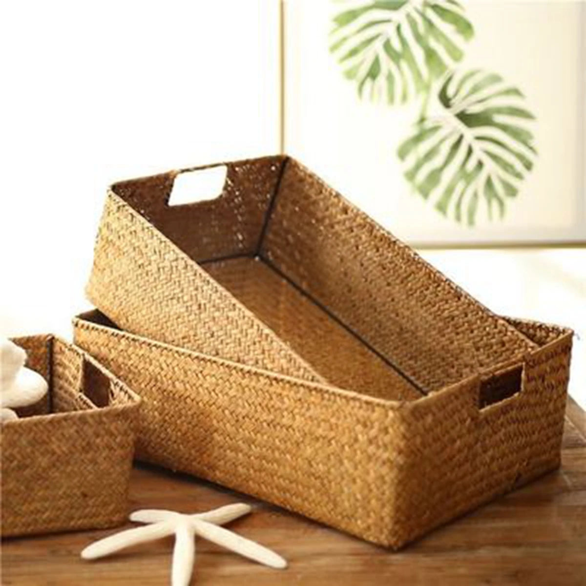 Natural Woven Seagrass Storage Basket