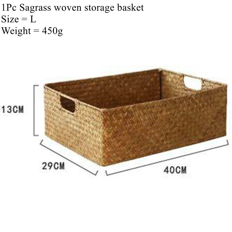 Natural Woven Seagrass Storage Basket