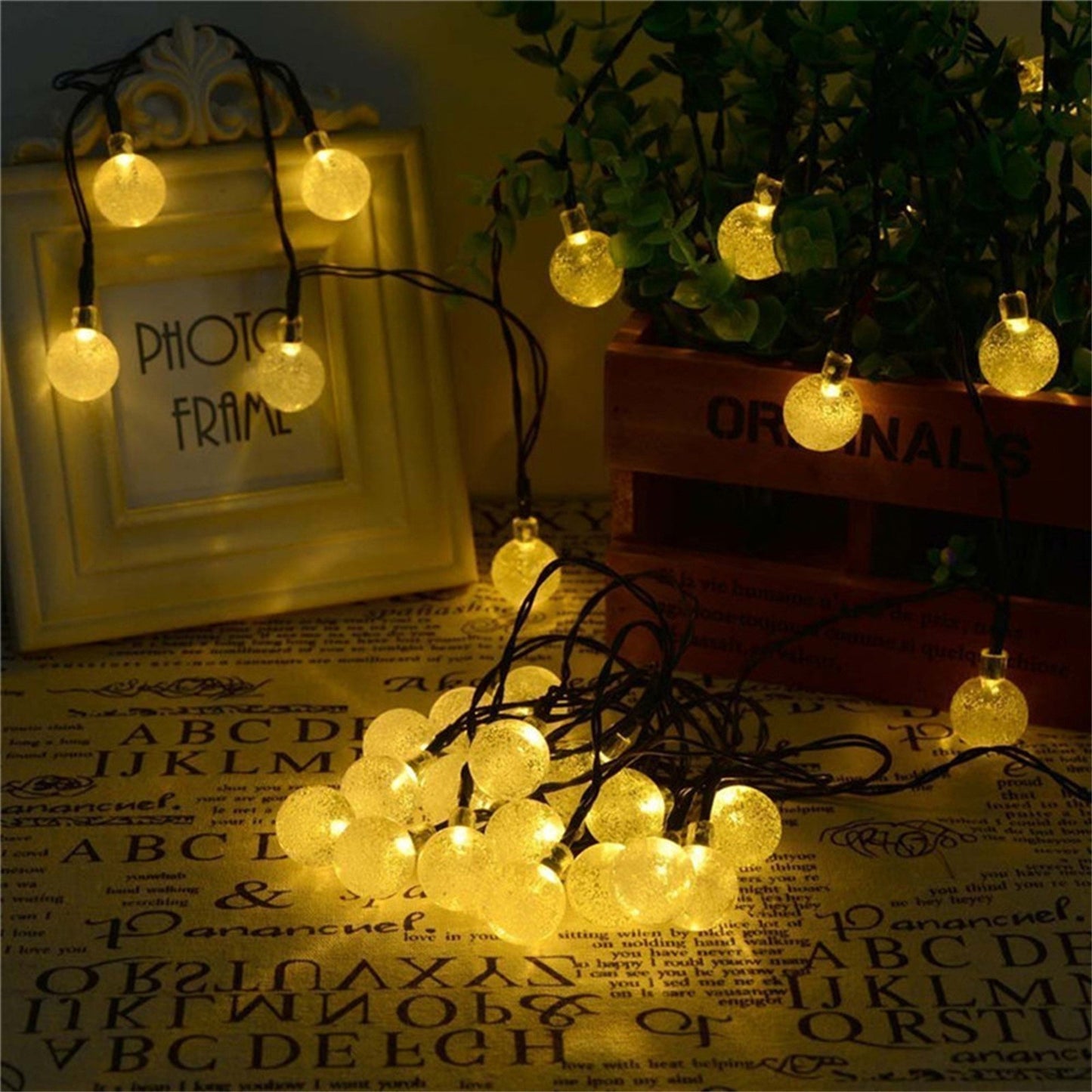 Solar Bubble Ball String Lights