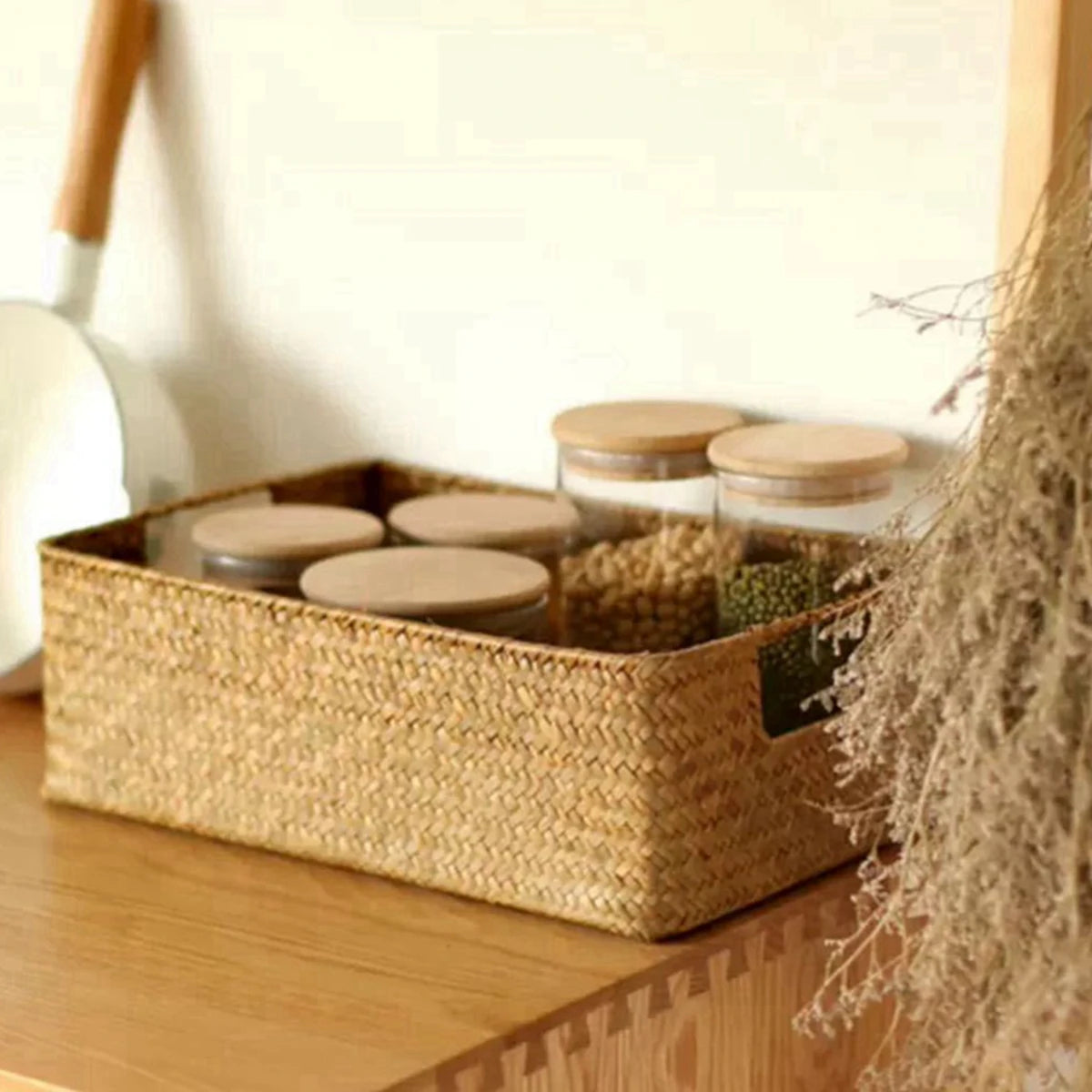 Natural Woven Seagrass Storage Basket