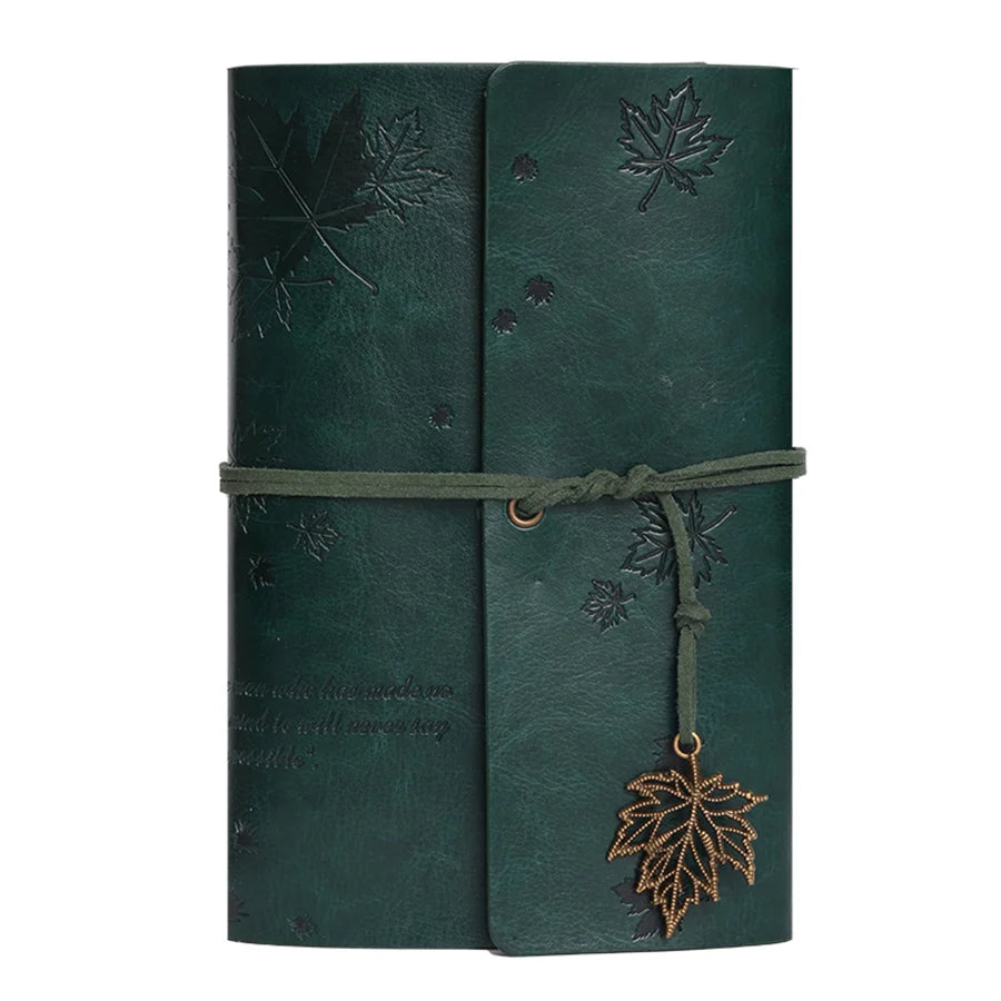 Nostalgic Fallen Leaf Vintage Leather Diary