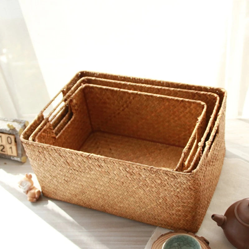 Natural Woven Seagrass Storage Basket