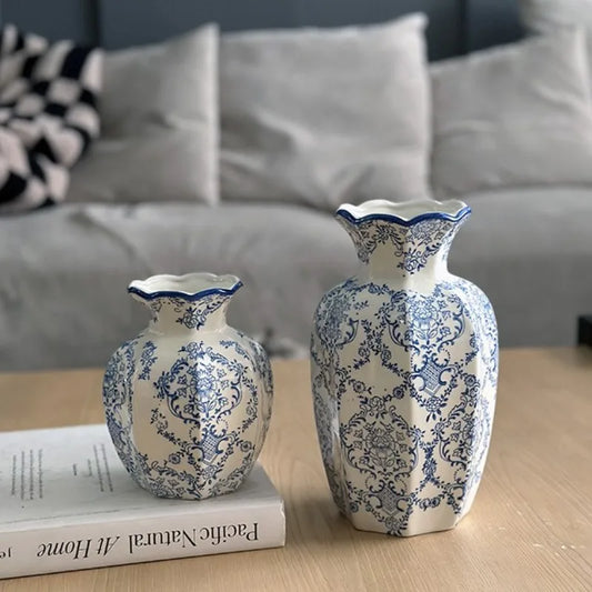 Hand-Painted Blue and White Porcelain Vase