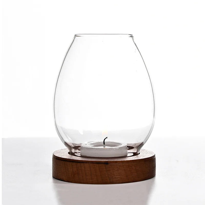 Transparent Glass Tealight Candle Holder