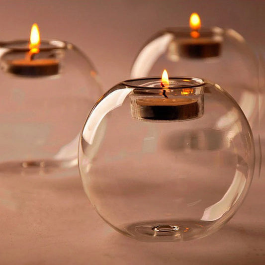 Clear Glass Tealight Candle Holder