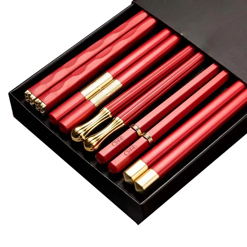 High-Quality Japanese Metal Chopsticks – 5 Pairs