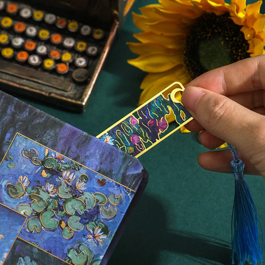 Retro Bronzed Floral Bookmark with Tassel