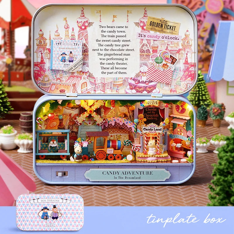 DIY Wooden Miniature Dollhouse Theatre Box