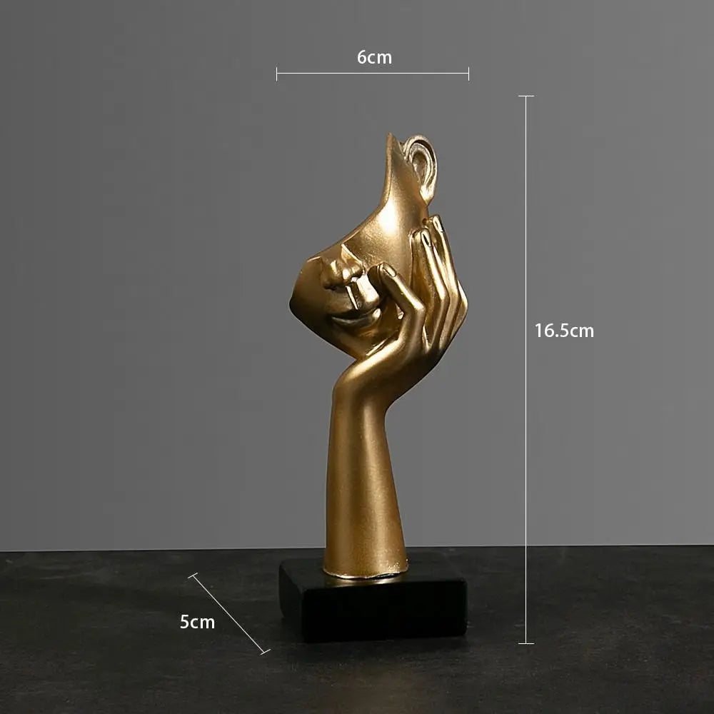 Nordic Resin Abstract Face Statue