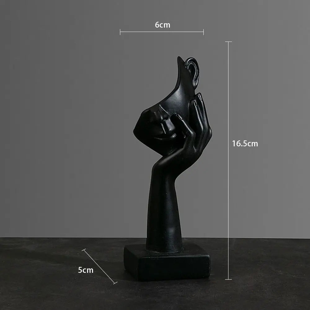 Nordic Resin Abstract Face Statue