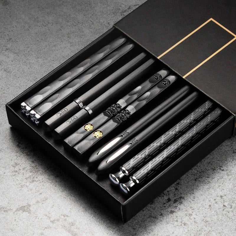 High-Quality Japanese Metal Chopsticks – 5 Pairs