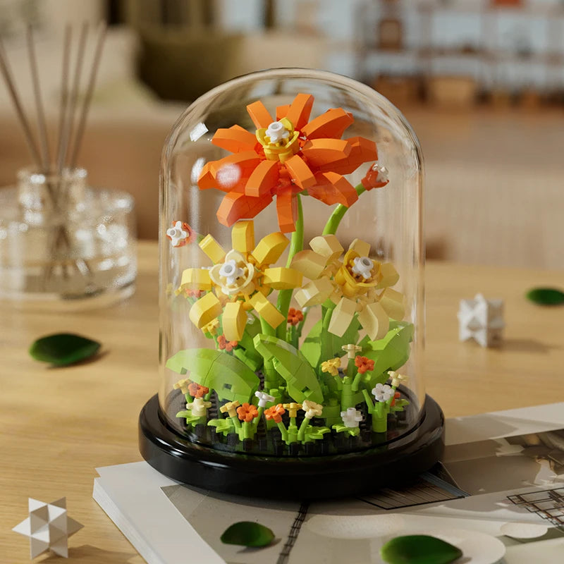 Micro Building Block Sunflower Bouquet