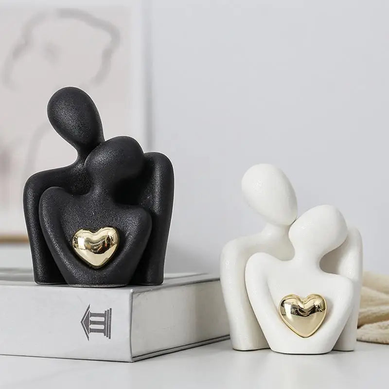 Ceramic Couple Hugging Figurine