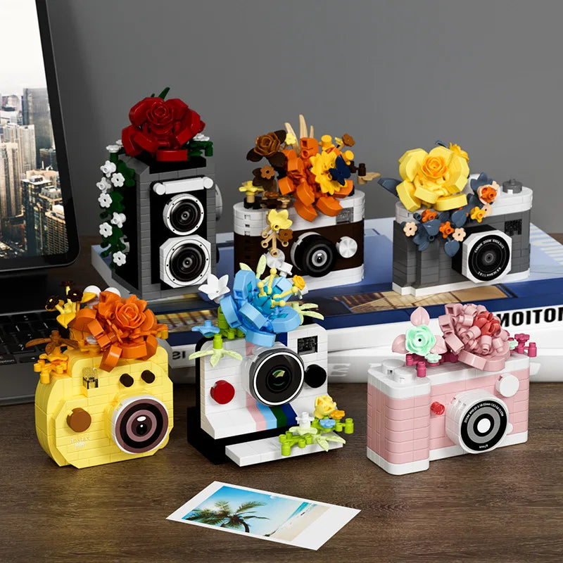 SLR Camera Mirror Flower Building Block Set