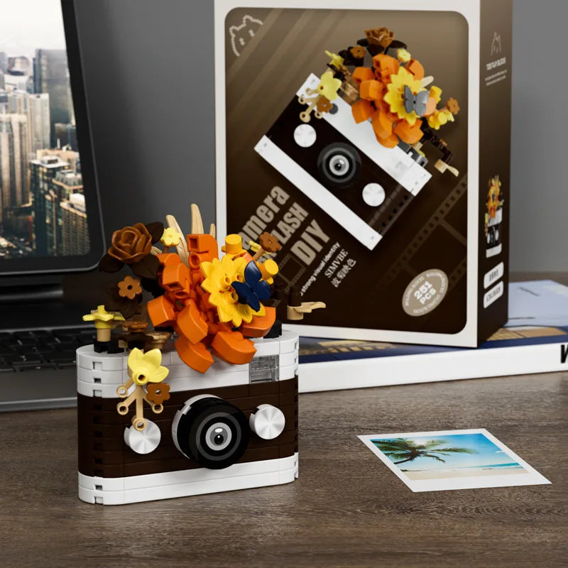 SLR Camera Mirror Flower Building Block Set