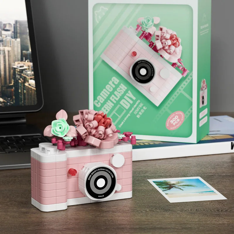 SLR Camera Mirror Flower Building Block Set