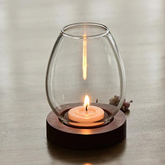 Transparent Glass Tealight Candle Holder
